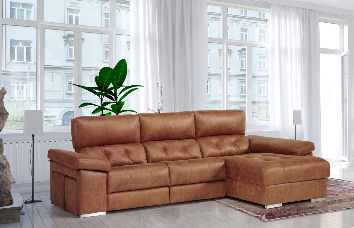 León - Chaise longue de gran formato con mecanismo relax